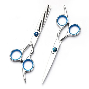 Herramienta de tijeras para el cabello Juego de tijeras profesionales para el cabello de 6 pulgadas Corte plano Dientes sin rastro Estuche para tijeras para el cabello - Product Image 1