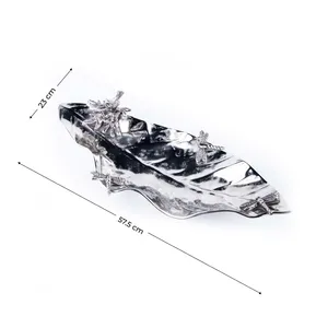 ถาดเสิร์ฟชาแบบทำมือสำหรับการนำเสนอชาที่ตกแต่งด้วยโลหะขัดเงาหรูหรา - Product Image 2