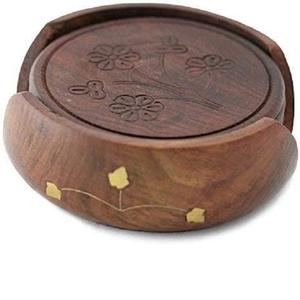 MS-posavasos decorativo de madera para cocina, juego de posavasos decorativo para mesa de té y café, 4 posavasos - Product Image 6