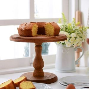 Multi use solid wood cake stand handcrafted for special events decorative dessert presentation or rustic home decor - Product Image 4