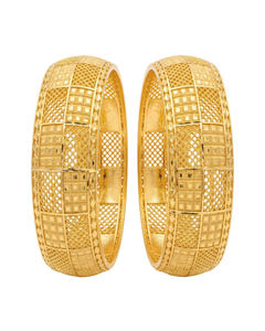 Women 24K Gold Plated Brass Micro Insert Geometric Pattern Trendy Style Other Occasion <b>Bangles</b> Jewelry Set - Product Image 4