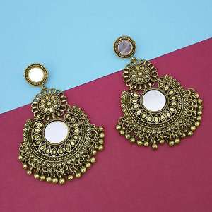 Tip <b>Top</b> Fashions Gold Plated Mirror Dangle <b>Earrings</b> Fine 1314807B Jewelry Accessory - Product Image 1