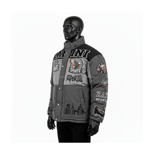 Premium Quality 380GSM Heavy Polyester Fabric <b>Soft</b> Nylon <b>Shell</b> Quilted Warm Winter Outerwear Puffer <b>Jacket</b> for <b>man</b> - Product Image 3