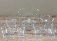 Bols à fruits à salade transparents de 25cm de diamètre, modernes et écologiques, grands bols à salade en verre borosilicaté transparent avec couvercles en bois