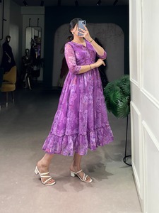 ชุดเดรสผ้าดิบพิมพ์ลายดอกไม้ใหม่ล่าสุด - Product Image 6