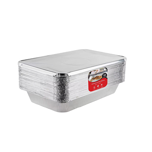 Stock Your Home Aluminum Foil Pans and <b>Lids</b> 21x13 Disposable Roasting Pans <b>with</b> Covers 10 Foil Pans and 10 Foil <b>Lids</b> - Product Image 4