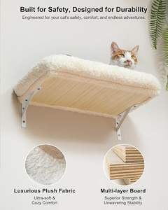 <b>Cat</b> <b>Wall</b> <b>Shelves</b> Eco-Friendly 4-Level <b>Wall</b> Mounted <b>Cats</b> Furniture Set Kitten Scratching Post Sisal Wood Soft Cushion Perch Space - Product Image 3
