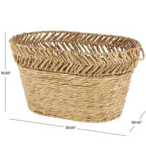 Panier de rangement en jacinthe d'eau naturelle tissé à la main, panier de rangement artisanal, vente en gros, respectueux de l'environnement, fabriqué par VgreenArt au Vietnam - Product Image 5