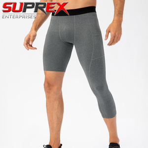 Pantalones Cortos de Compresión Personalizados para Hombre, Cintura Elástica, Largura hasta el Tobillo, Secado Rápido, Spandex/Nylon Elástico 120g, Detección de Agujas, Gimnasio, Fitness - Product Image 2