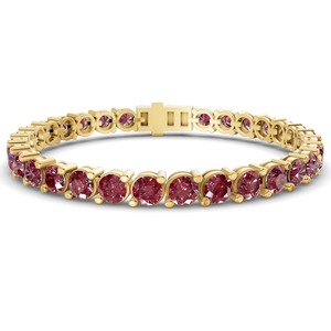 สร้อยข้อมือเพชรทรงกลม Cognac Cherry เพชรเลี้ยงในห้องปฏิบัติการ 2 กะรัต ความใส VS จำนวนเพชร 78 เม็ด ทองคำแท้ 14K สีทองเข้มโทนอุ่น ให้ความเงางาม - Product Image 2
