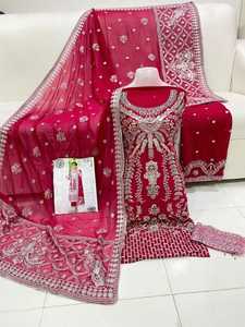 Fancy Pakistani Women Dress con Beads and Sequence Work Precio barato Venta al por mayor Pakistani Women Clothing Eid Collections - Product Image 2