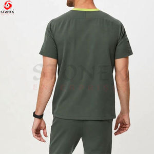 Conjunto de uniforme unisex personalizado cuello redondo, pantalones para correr con estampado informal de verano, trajes médicos de hospital para médicos y pacientes - Product Image 3
