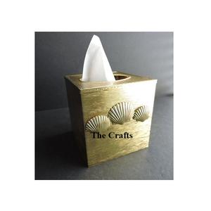 Caja de almacenamiento de servilletas y pañuelos dorados de aluminio a granel, accesorio de Metal de diseño más nuevo con calidad exclusiva - Product Image 1