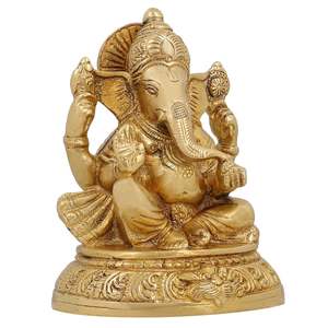 Precio al por mayor: Ídolo de Ganesha de latón hecho a mano, estilo tradicional, el más vendido para las festividades de Diwali desde India - Product Image 2