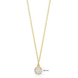 จี้สร้อยคอพลอยเพทายทรงกลมสไตล์ตุรกีเครื่องประดับเงินสเตอร์ลิง925 - Product Image 2