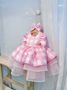 ชุดเดรสแขนยาวคล้องคอผ้าหลายชั้นแบบลำลองสำหรับเด็กผู้หญิงชุดเดรสแขนยาว OEM/ODM รองรับได้หลายโอกาส-สำหรับเด็ก - Product Image 4