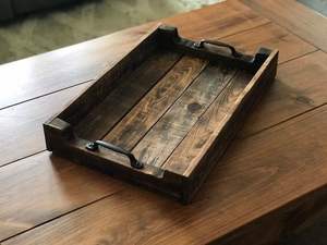 MULTIPLE FARMOUSE Plateau de service rond en bois d'acacia pour la cuisine, la maison ou l'hôtel Style classique Vaisselle pour la fête ou la nourriture Ser - Product Image 2