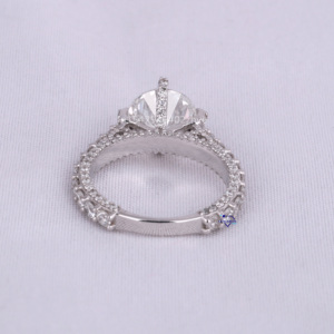Anillo de boda de tendencia de corte redondo con diamantes cultivados en laboratorio de alta calidad de Plata de Ley 925 solitario único personalizado al por mayor para mujer - Product Image 6