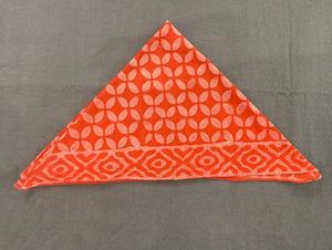 Pañuelo de Cuello de Algodón con Estampado Paisley Naranja Hecho a Mano - Product Image 2