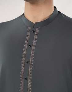 Traje de Dos Piezas Étnico de Algodón con Bordado Shalwar Kameez Musulmán Pakistaní Informal para Hombre, Venta al por Mayor de Fábrica OEM ODM, Vestidos de Boda - Product Image 3