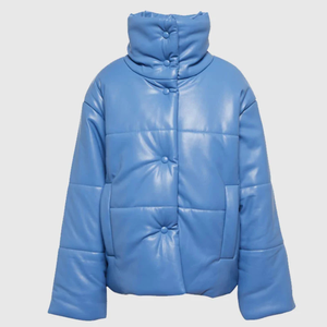 Chaqueta de Invierno Corta para Mujer, Personalizada, de Cuero PU, Acolchada, Informal, Gruesa y Cálida - Product Image 4
