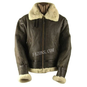 Blouson aviateur vintage B3 en peau de mouton pour homme, veste bomber décontractée en cuir véritable, style aviateur R.A.F, écologique et respirant - Product Image 2