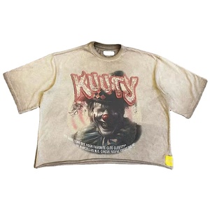 เสื้อยืดผ้าฝ้ายทรงโอเวอร์ไซส์สำหรับผู้ชายเสื้อยืดทรงบ็อกซี่พิมพ์ลายสำหรับใส่100% - Product Image 1