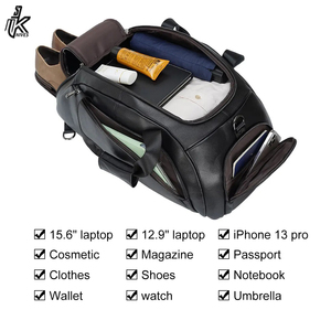 Nouveau design, sac de voyage multifonction en cuir pleine fleur de vache, sac de sport, sac à dos personnalisé, sac de week-end, sacs de voyage pour hommes - Product Image 6