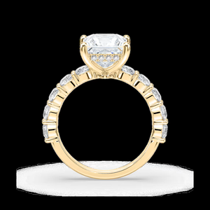 Anillo de Compromiso con Diamante Cultivado en Laboratorio, Corte Princesa de 2.40 CTW, Piedras Laterales Redondas, Certificado IGI, Oro Sólido de 14K, Anillo de Novia de Lujo - Product Image 3