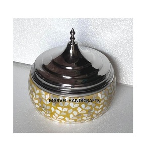 Mother of Pearl Inlay Wooden Casserole Set | Stainless Steel Food Warmer Hotpot | Premium Serving Dish Cookware <b>Gift</b> Collection - Product Image 1