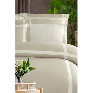 Parure de lit de luxe 6 pièces King Size XL avec housse de couette, drap-housse et taies d'oreiller Oxford en coton tissé géométrique pour usage domestique - Product Image 2