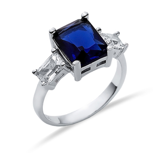 Rectangle Coupe Saphir Baguette Coupe CZ Pierre En Gros Turc À La Main Cluster Anneau 925 Bijoux En Argent Sterling - Product Image 3