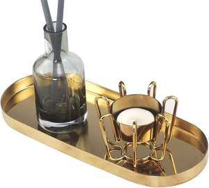 Bandeja Decorativa Ovalada Moderna de Metal, Plato de Servir de Hierro de Lujo Nórdico, Organizador de Joyas, Expositor de Cosméticos, Bandeja para Café - Product Image 5