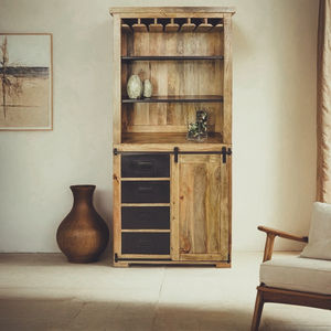 Armoire industrielle de bar en manguier armoire de cuisine en bois d'acacia meubles de salle à manger buffet en bois massif meuble de chambre à coucher - Product Image 1