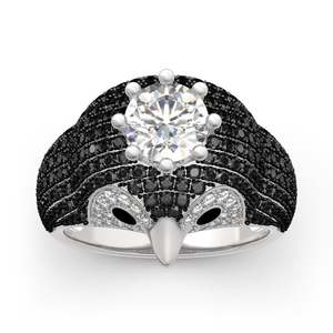 Bague ouverte Jeulia Be Your King Penguin en acier inoxydable plaqué or rose - Product Image 3