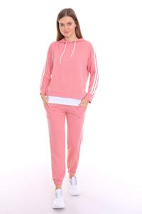 ชุดวอร์มสองชิ้นสำหรับผู้ชายชุดวอร์มผ้าฟลีซซักได้สำหรับกีฬาชุดวอร์มสไตล์วินเทจปักลายได้ตามต้องการ - Product Image 2