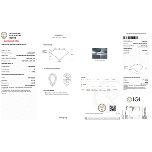 Bague de fiançailles en diamant de culture de laboratoire taille poire Treppenschliff en or 14 carats - Product Image 6