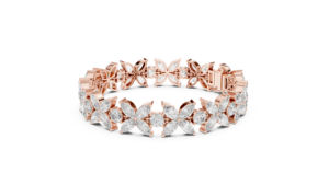 Marquise & Round Lab-Grown Diamond <b>Bracelet</b> in 14K White Gold for Women Luxury Certified Bridal Wedding Anniversary Gift - Product Image 4