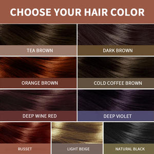 Permanent Herbal <strong>Hair</strong> <strong>Dye</strong> <strong>Auburn</strong> Red Brown Color with Ceramide Hyaluronic Acid Hydrolyzed Keratin Long Lasting Glossy <strong>Hair</strong> - Product Image 5