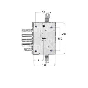 SISTEMA ÚNICO DOBLE BLOQUEO MAPA art. 2608D 4 tiros y pestillo reversible Llave de construcción + 3 Llaves 500095 Varillas no incluidas - Product Image 1