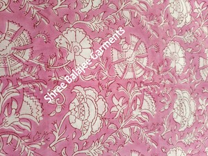 100% pura nueva tela de algodón rosa hermosa India Floral bloque de mano estampado mujeres niños niñas accesorios cortinas camisas bolsas - Product Image 5