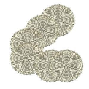 MS HANDICRAFT Handmade Classic Beaded <b>Coasters</b>-Portable <b>Drink</b> <b>Coasters</b> Polyester Backing (4x4 Inch) for Church Religious Gifts - Product Image 2