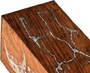 Moon Star Lichtenberg Urne de crémation en résine antique fabriquée à la main pour adultes Crémation pour cendres Résine en bois Ronde Funérailles pour cendres - Product Image 3