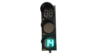 Feu de signalisation LED 200 mm noir 5 mm rouge/vert/jaune à compte à rebours en polycarbonate pour usage routier 9 kg Ileritraffic SN-01-06-200