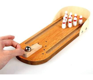 Mini jeu de quilles de bureau unisexe Ensemble de jouets pour enfants Mini bureau en bois amusant Parent-enfant Lot de 1 quantité minimale de commande 100pcs - Product Image 5