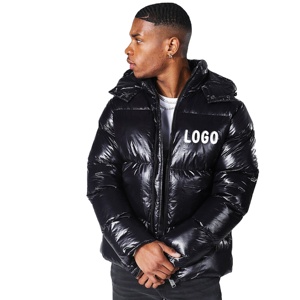 Vestes pour hommes à capuche avec fermeture éclair complète à la mode personnalisées veste coupe-vent respirante et imperméable avec logo personnalisé vestes bouffantes pour hommes - Product Image 1