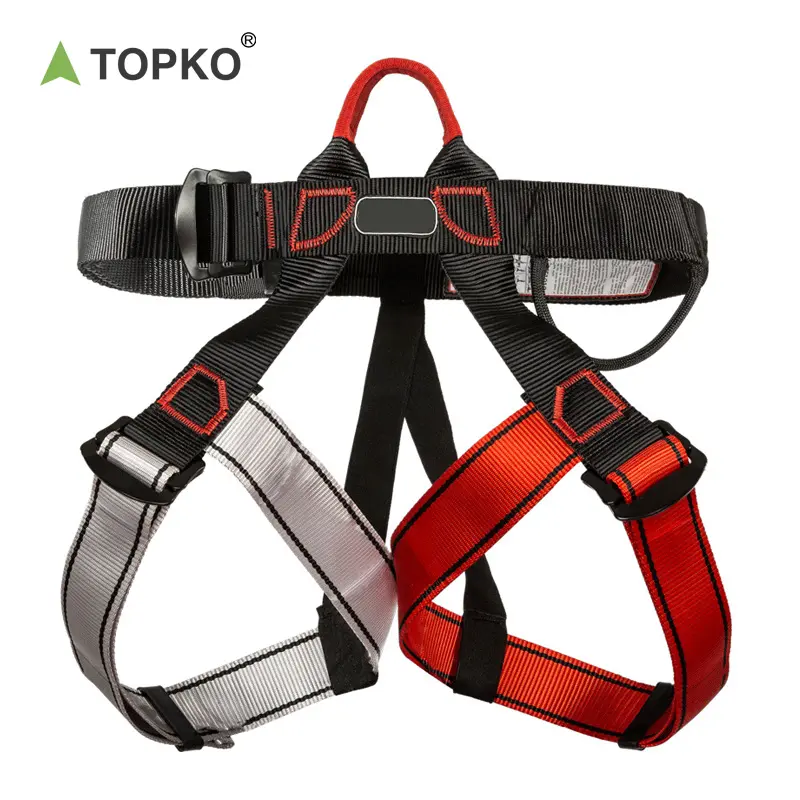 TOPKO สายรัดนิรภัยสำหรับปีนเขา,สายนิรภัยอุปกรณ์ปีนเขาปีนหน้าผาเข็มขัดนิรภัยคาดเอวสำหรับปีนเขา