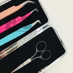 Pince à épiler de haute qualité en acier inoxydable Logo Extension de cils pince à épiler qualité supérieure durable emballage ciseaux vison - Product Image 4
