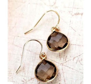 Nueva moda 8-10mm aproximadamente cuentas de longitud ahumado cuarzo Stud pendiente hecho a mano joyería de moda para fiesta desgaste bonita joyería - Product Image 3