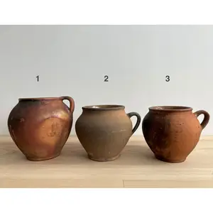 En iyi toptan fiyat Terracotta antika kil gemi eski Crock kavanoz İlkel Pot hint toprak ev dekor el yapımı ihracat